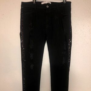 Zara men’s skinny rhinestone jeans